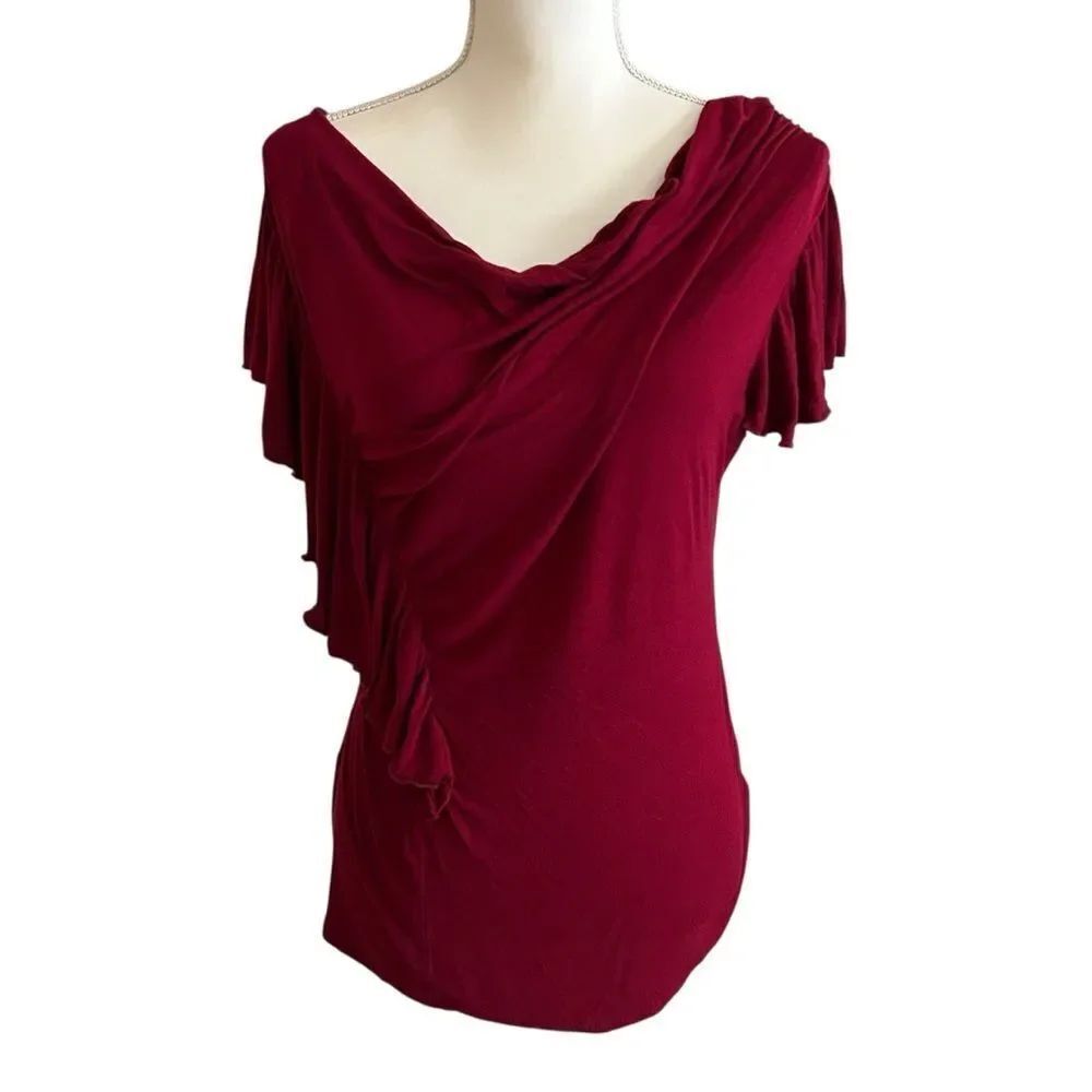 Wrapper Red Bodycon Top Size Large - Picture 1 of 4